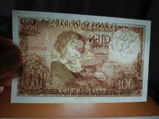 100 Pesetas 1965 sin serie