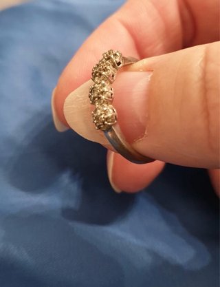 Anello 3 Rosette Zirconi Vintage Argento Oro