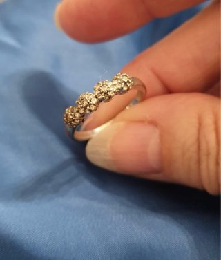 Anello 3 Rosette Zirconi Vintage Argento Oro
