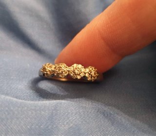 Anello 3 Rosette Zirconi Vintage Argento Oro