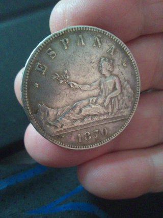 Moneda Plata España 1870 Gobierno Provisional