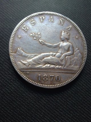 Moneda Plata España 1870 Gobierno Provisional