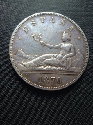 Moneda Plata España 1870 Gobierno Provisional