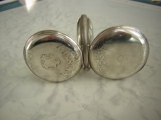 RELOJ DE BOLSILLO PLATA MACIZA 3 TAPAS AÑO 1880