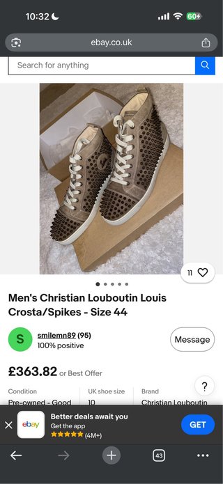 Christian Louboutin T.41 100% Piel (ante) Beige(13