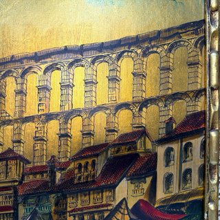 Óleo sobre tabla Acueducto  Segovia Antonio Rivas