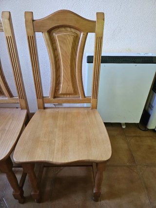 Mesa comedor madera 1.80m + 6 sillas