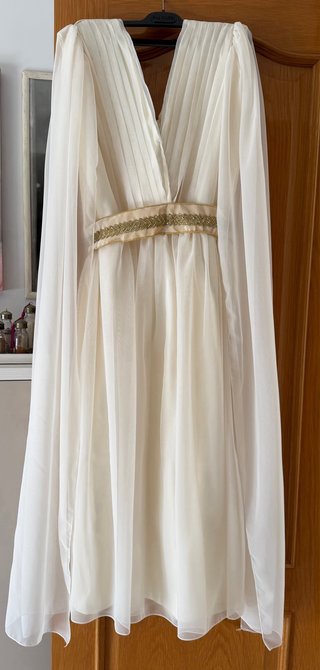 Vestido/Disfraz Romana Beige y Dorado Talla Única