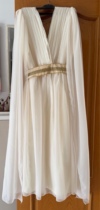 Vestido/Disfraz Romana Beige y Dorado Talla Única