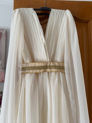 Vestido/Disfraz Romana Beige y Dorado Talla Única