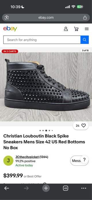 Christian Louboutin T.41 Piel Negra Tachuelas (13)