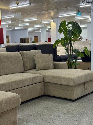 OFERTA! Sofá Cama Chaise Longue Beige 330cm+ Envio