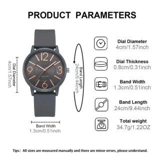 Reloj Silicona Gris Mujer