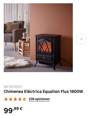 Chimenea Eléctrica Negra con Detalles Dorados