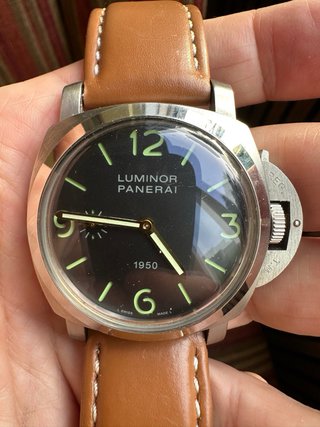 Reloj estilo Panerai Luminor Negro/plata