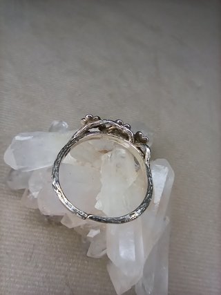 Anillo Plata Ley Ajustable Flores