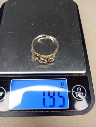 Anillo Plata Ley Ajustable Flores