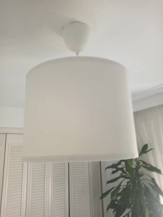 Lámpara de techo tela blanca