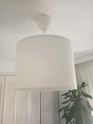 Lámpara de techo tela blanca