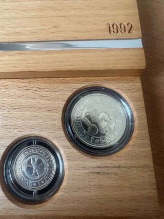 Estuche Monedas plata V Centenario América 1989