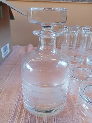 Bicchieri e Caraffa Cristallo Tagliato a mano 31 p