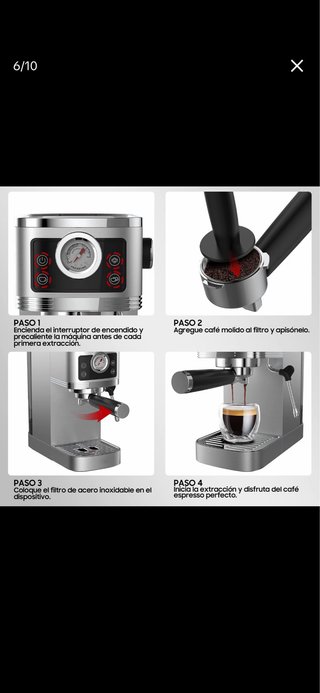 Cafetera Espresso Acero Inoxidable