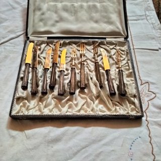 Set cubiertos vintage con estuche