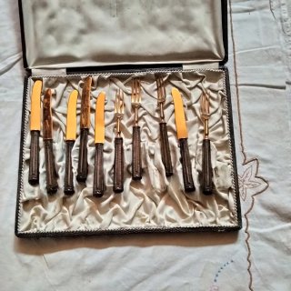 Set cubiertos vintage con estuche