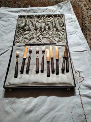 Set cubiertos vintage con estuche