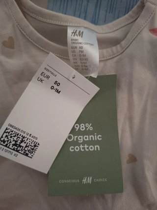 Conjunto H&M niña 0-1m corazón
