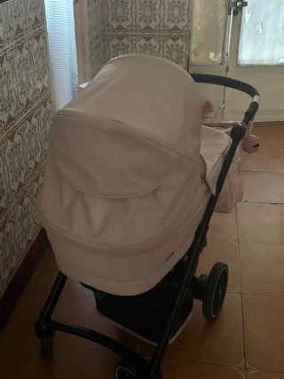 Cochecito bebé rosa bebecar, incluye bolso,sillita