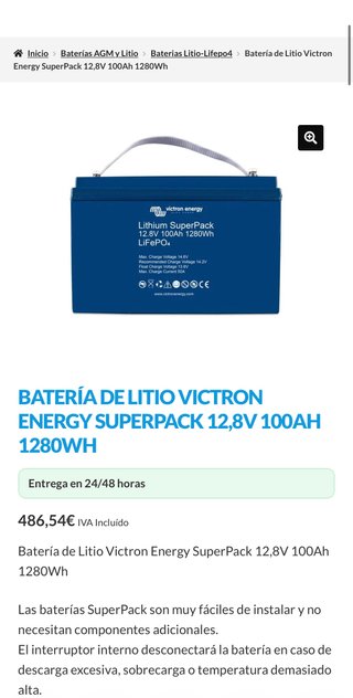 Celdas batería Lifepo4 105Ah Grado A 6000 ciclos