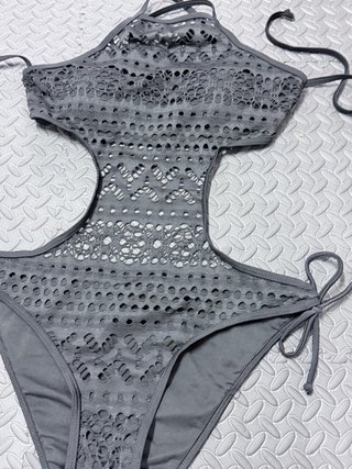 Bañador Trikini Negro Encaje