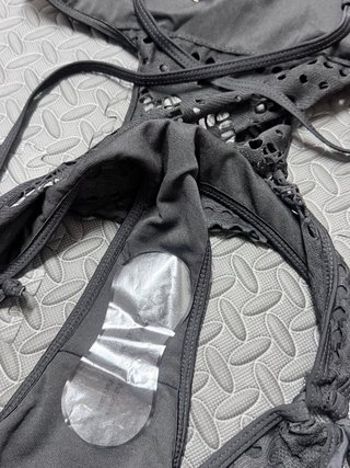 Bañador Trikini Negro Encaje