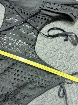 Bañador Trikini Negro Encaje