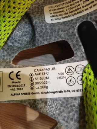 Casco Bicicleta Alpina Carapac JR  Talla S 51-56cm