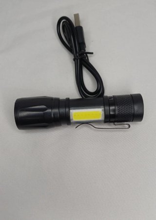 Linterna Táctica LED con COB y Cable USB