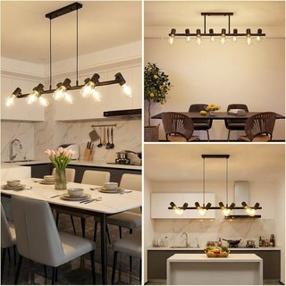 VIVALET Lámpara 8 luces E27 Altura Giro 350° Negro