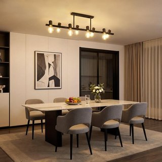 VIVALET Lámpara 8 luces E27 Altura Giro 350° Negro