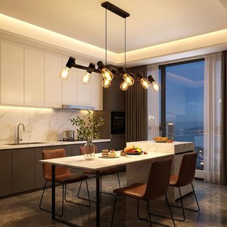 VIVALET Lámpara 8 luces E27 Altura Giro 350° Negro