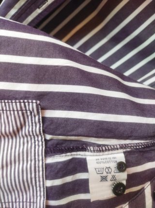Camisa Gaastra estilo náutico rayas moradas