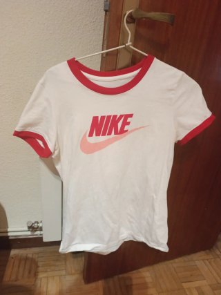 Camiseta Nike Mujer Talla S Roja y Blanca