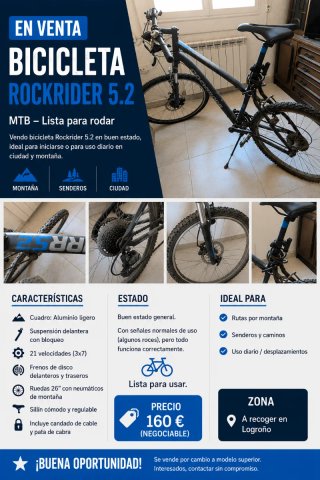 Bicicleta Rockrider 5.2 MTB
