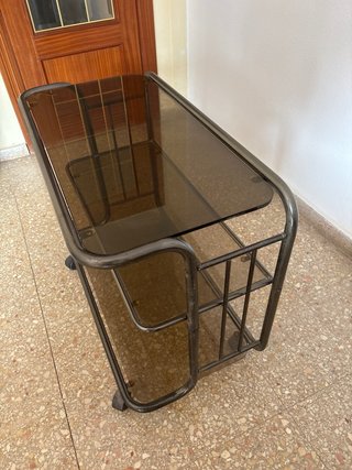 Carrito auxiliar cristal 3 baldas con ruedas