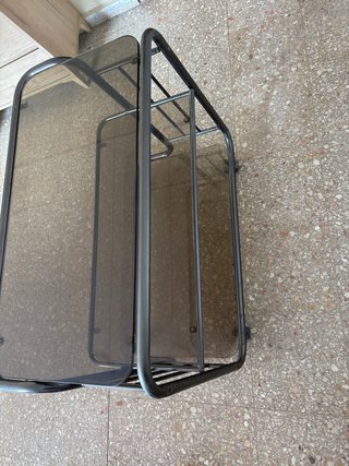 Carrito auxiliar cristal 3 baldas con ruedas