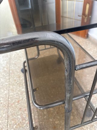 Carrito auxiliar cristal 3 baldas con ruedas