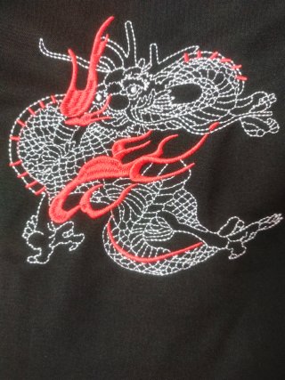 Mini vestido negro Qipao Cheongsam  Dragón