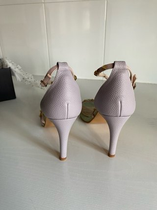 Sandalias Lodi Tacon Talla 38 Verde y Rosa