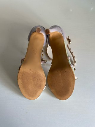 Sandalias Lodi Tacon Talla 38 Verde y Rosa