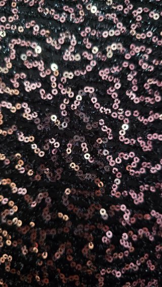Vestido corto lentejuelas negro y dorado